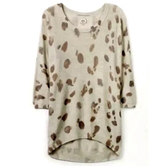 Artizia Wilfred Balzac Cashmere and Silk Leopard Ribbed Knit Top Sweater Size S - Picture 8 of 8